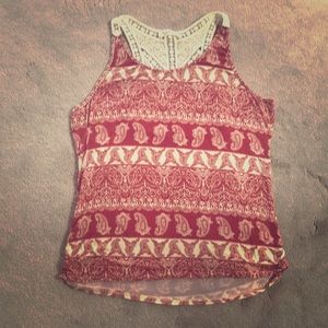Crochet-back Boho Shirt